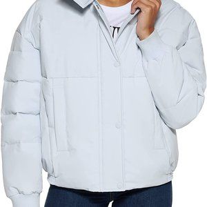 LEVIS Cinch Waist Puffer Jacket In Air Light Blue S